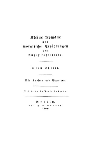 Kleine Romane und moralische Erzählungen: Teil 1 Liebe und Jungend