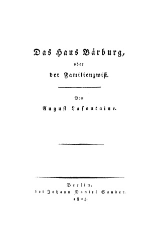 Das Haus Bärburg oder der Familienzwist