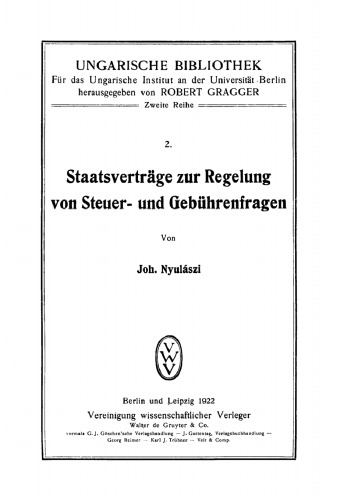 Staatsverträge zur Regelung von Steuer- und Gebührenfragen