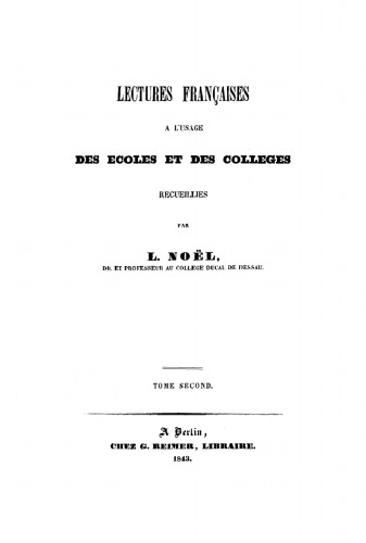Lectures françaises à l’usage des écoles et des colléges: Tome 2