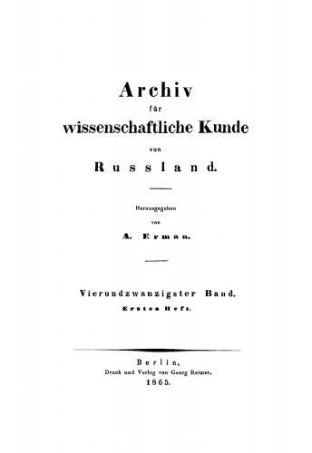 Archiv für wissenschaftliche Kunde von Russland: Band 24