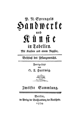 Handwerke und Künste in Tabellen: Sammlung 12