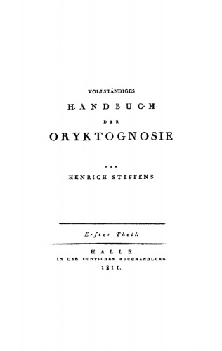 Vollstaendiges Handbuch der Oryktognosie: Teil 1