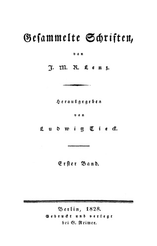 Gesammelte Schriften: Band 1