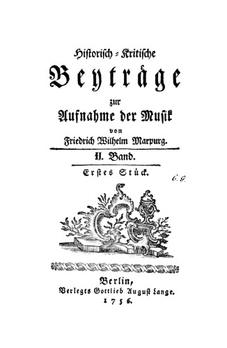 Historisch-kritische Beyträge zur Aufnahme der Musik: Band 2