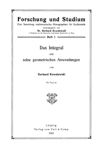 Das Integral und seine geometrischen Anwendungen