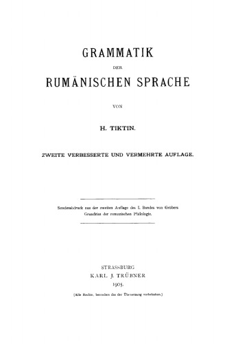 Grammatik der rumänischen Sprache
