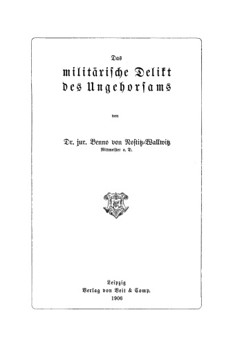 Das militärische Delikt des Ungehorsams