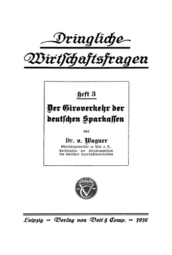 Der Giroverkehr der deutschen Sparkassen