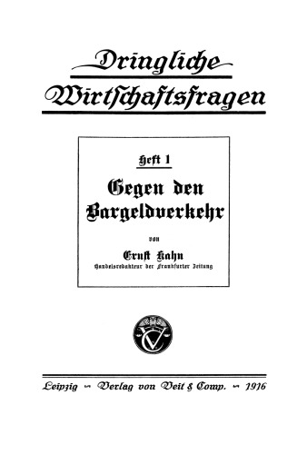 Gegen den Bargeldverkehr