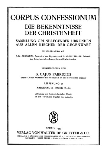 Abteilung 18, Bogen 76–80: Verfassung der Presbyterianischen Kirche in den Vereinigten Staaten von Amerika