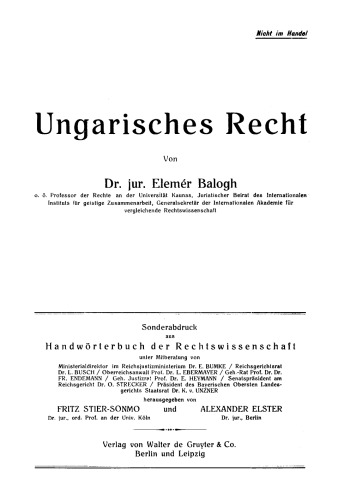 Ungarisches Recht