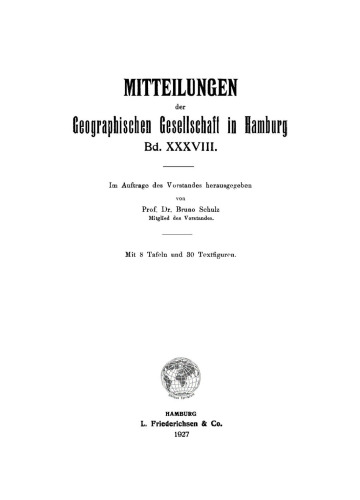 Mitteilungen der Geographischen Gesellschaft in Hamburg Band 38