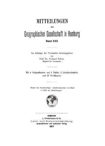 Mitteilungen der Geographischen Gesellschaft in Hamburg, Band 30