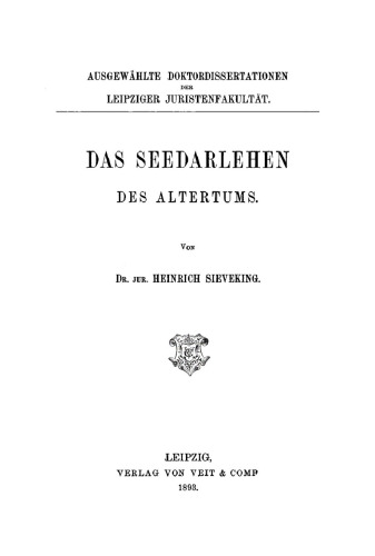 Das Seedarlehen des Altertums