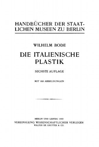 Die italienische Plastik