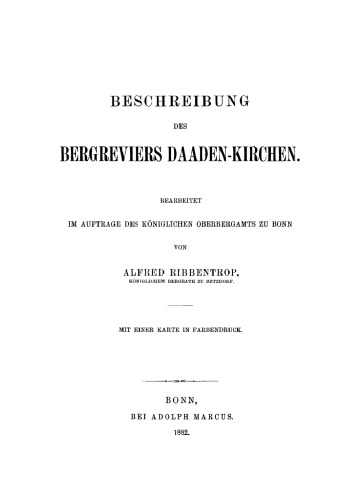 Beschreibung des Bergreviers Daaden-Kirchen