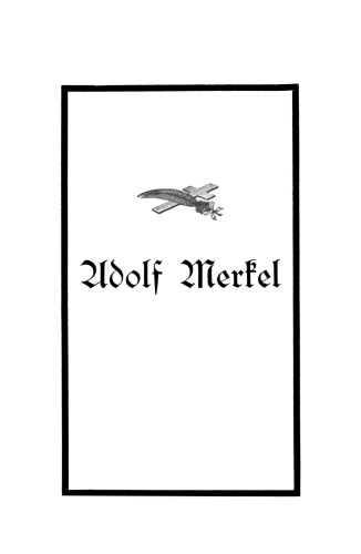 Adolf Merkel: (Trauerreden gehalten am 1. April 1896.)