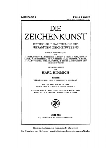 Die Zeichenkunst: Lieferung 1