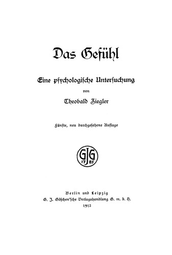 Das Gefühl: Eine psychologische Untersuchung