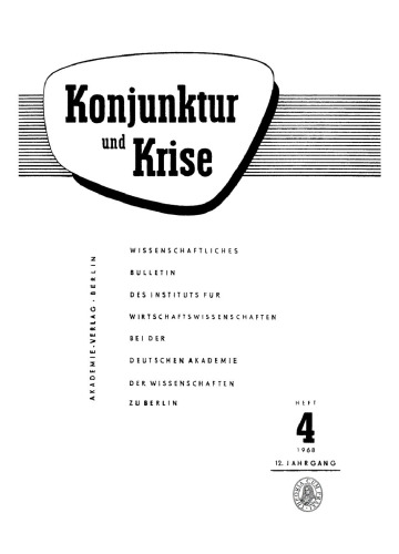 Konjunktur und Krise: Jahrgang 12, Heft 4
