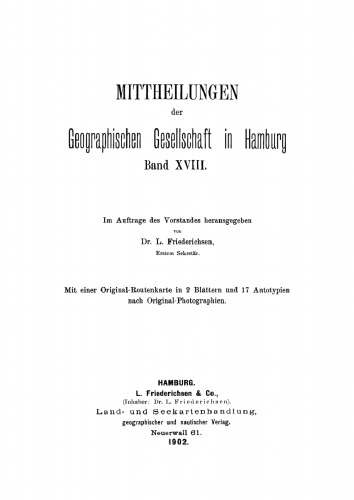 Mitteilungen der Geographischen Gesellschaft in Hamburg, Band 18