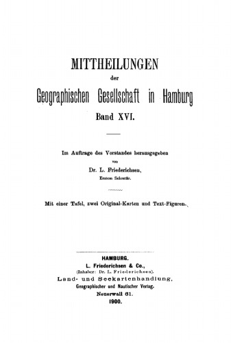 Mitteilungen der Geographischen Gesellschaft in Hamburg, Band 16