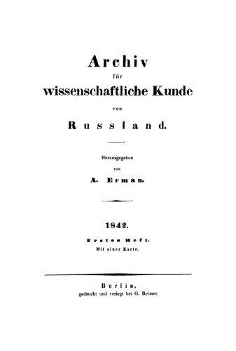 Archiv für wissenschaftliche Kunde von Russland: Band 2