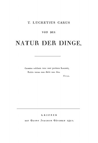 Von der Natur der Dinge