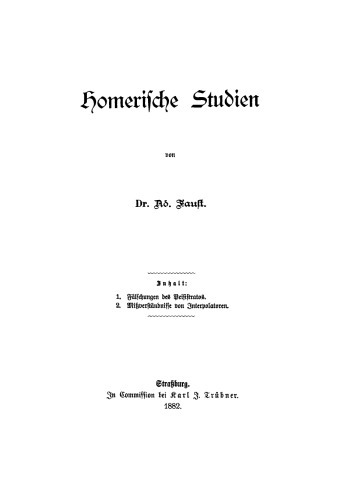 Homerische Studien