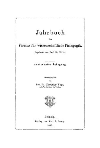 Jahrbuch des Vereins für Wissenschaftliche Pädagogik: Jahrgang 18