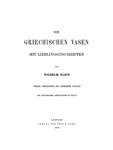 Die griechischen Vasen mit Lieblingsinschriften