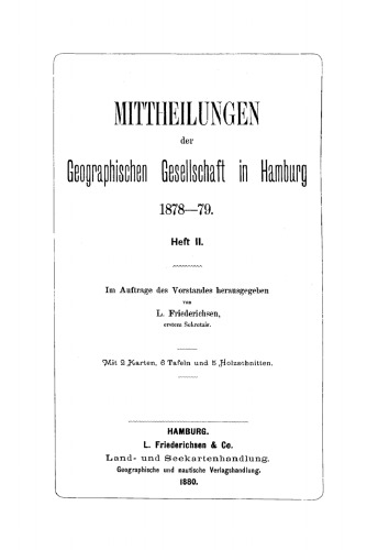 Mitteilungen der Geographischen Gesellschaft in Hamburg 1878–79: Heft 2