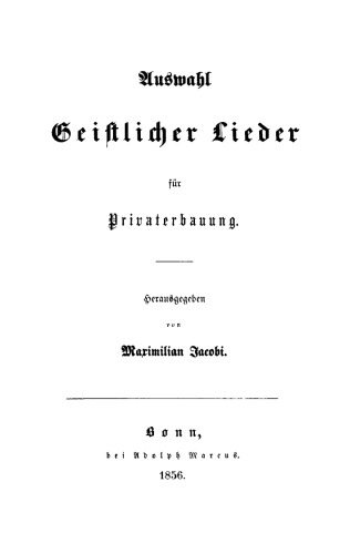 Auswahl geistlicher Lieder für Privaterbauung