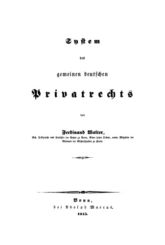 System des gemeinen deutschen Privatrechts