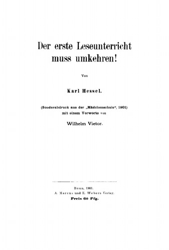 Der erste Leseunterricht muss umkehren!