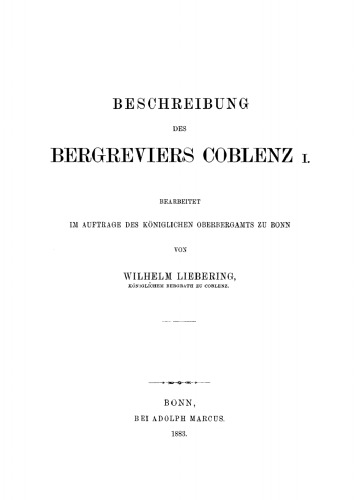 Beschreibung des Bergreviers Coblenz I.