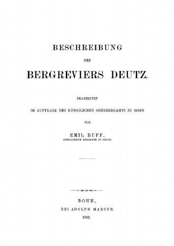 Beschreibung des Bergreviers Deutz