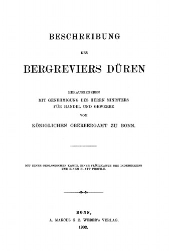 Beschreibung des Bergreviers Düren