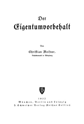 Der Eigentumvorbehalt