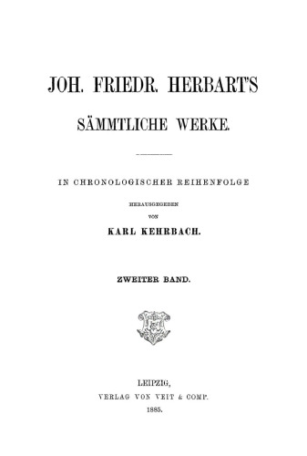 Joh. Friedr. Herbart’s Sämmtliche Werke: Band 2