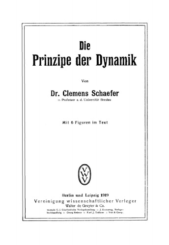 Die Prinzipe der Dynamik