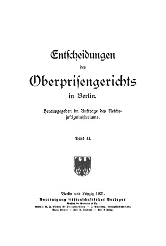 Entscheidungen des Oberprisengericht in Berlin: Band 2