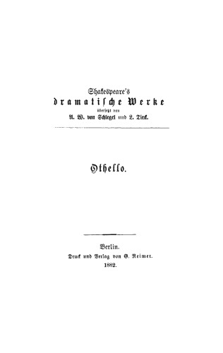Shakspeare’s dramatische Werke: Othello