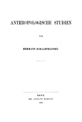 Anthropologische Studien