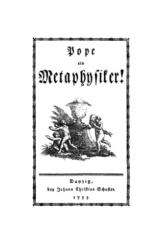Pope ein Metaphysiker!