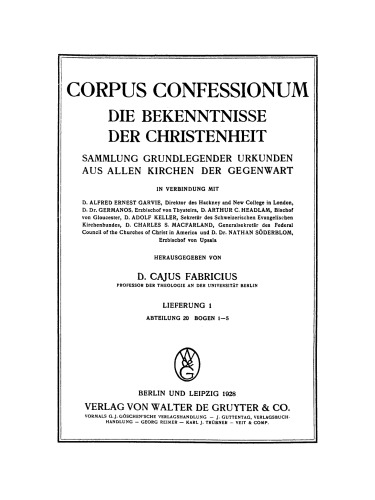 Englische Evangelisationsgemeinschaften. Bogen 1–5
