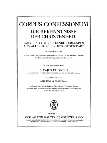 Presbyterianismus. Bogen 81–85