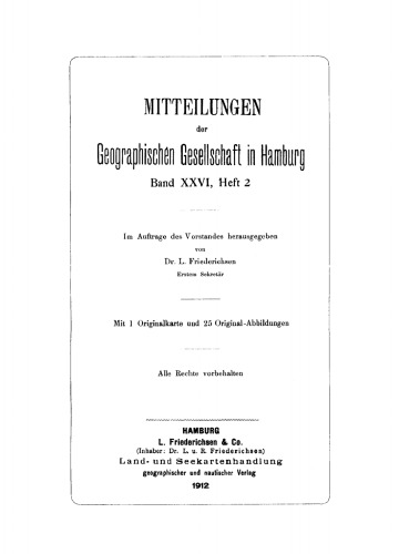 Mitteilungen der Geographischen Gesellschaft in Hamburg, Bd. 26