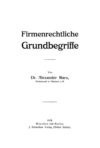 Firmenrechtliche Grundbegriffe